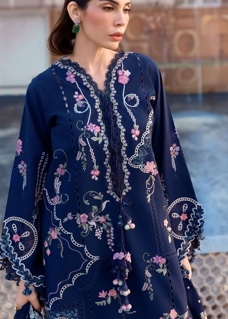 crimson blue dress Pakistani Women's Wear Collection feminine silhouette
